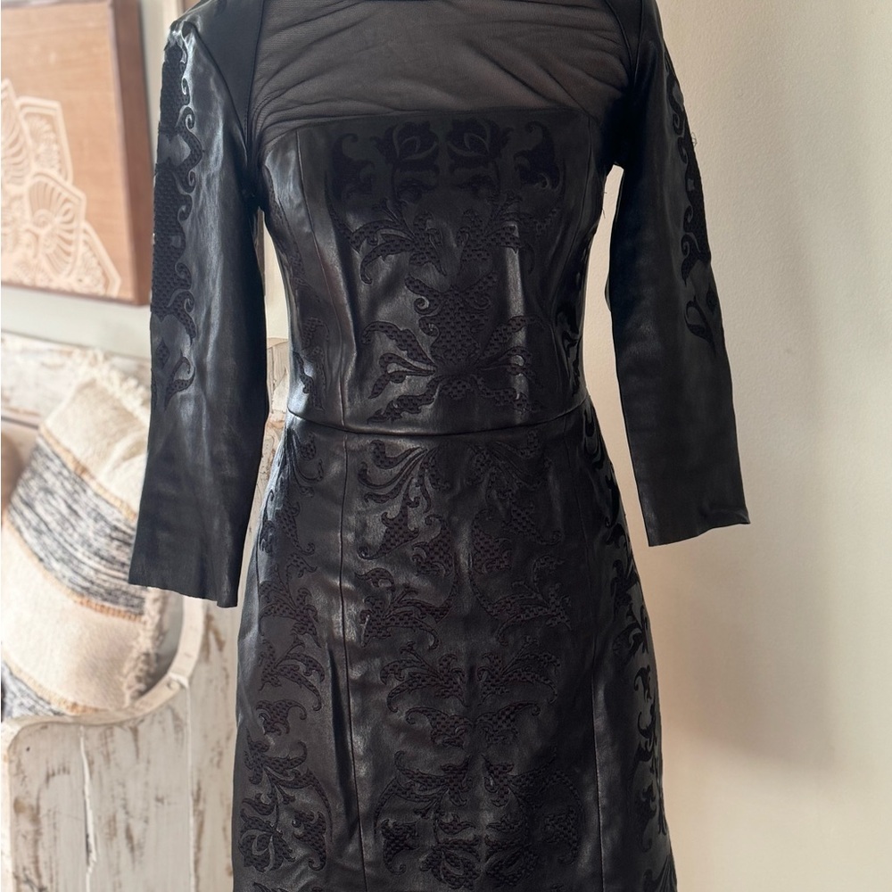 Jitrois Chic Black Embroidered Long Sleeve Dress